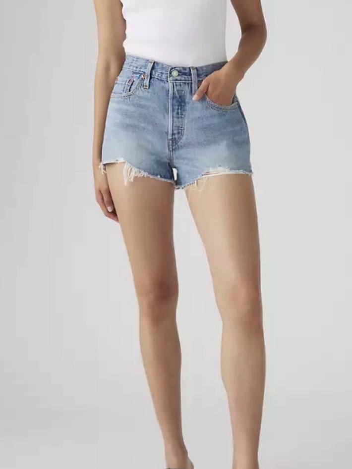 Levi’s High-Rise Light Blue Denim Cutoff Shorts